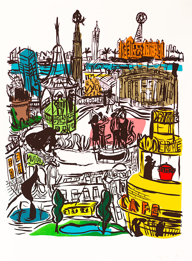 vue générale sur Bruxelles Bruxelles depuis flagey