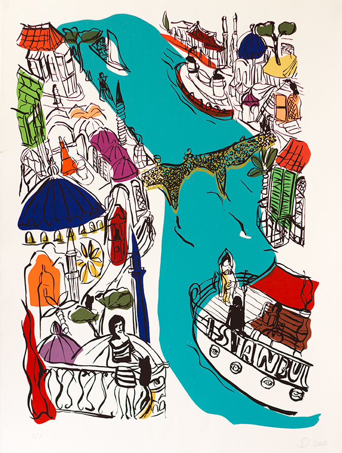 bâtiments orientaux colorés