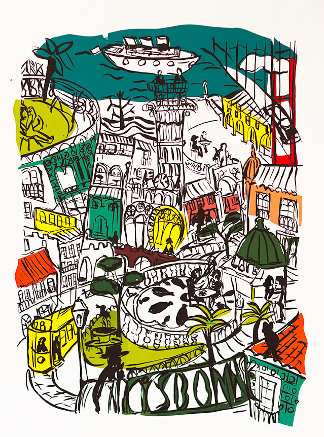 bâtiments colorés au bord de la mer