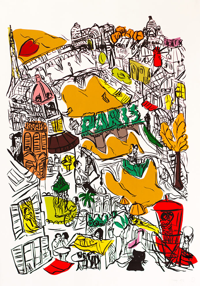 illustration paris avec la seine