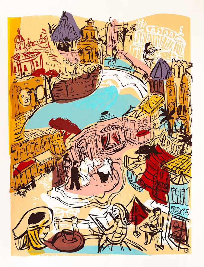 bâtiments anciens colorés