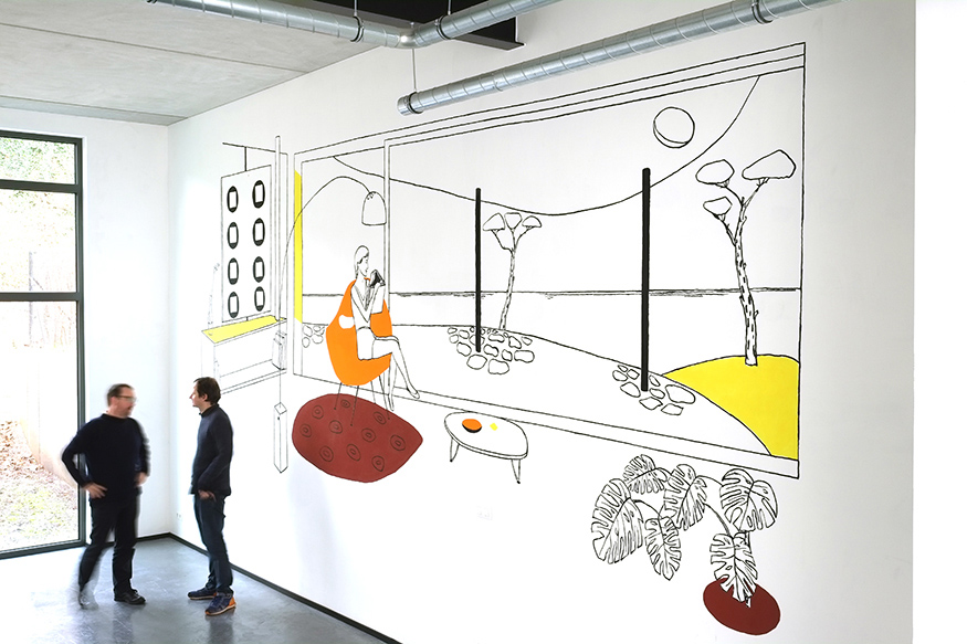 illustration murale vue sur mer