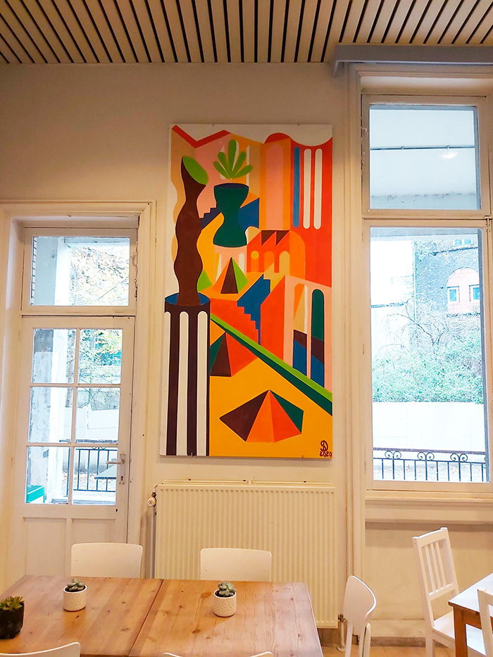 composition architecture colorée